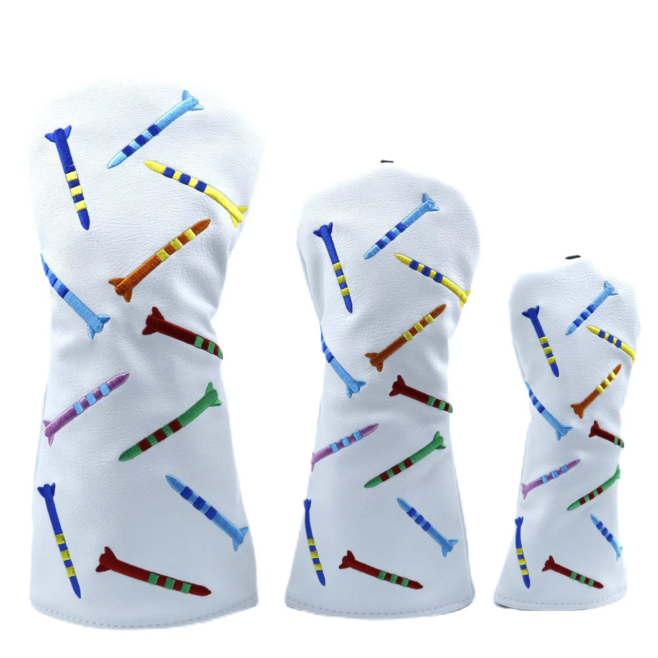 Black and white PU golf wooden pole sets in three different sizes for sports and promotional use