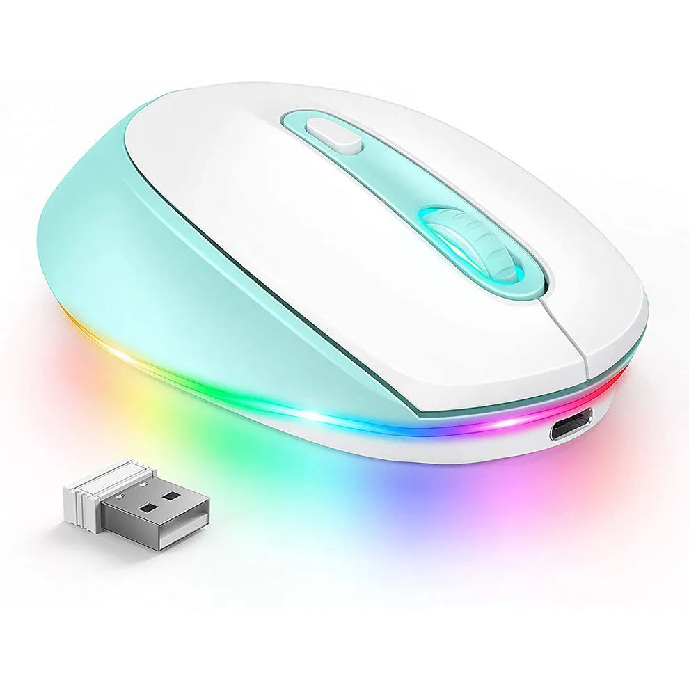 24g wireless rechargeable mouse for laptops with USB receiver in multiple colour options