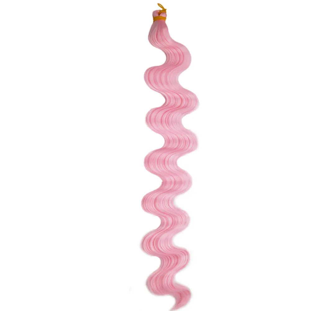 Wine red synthetic crochet braid wig with big loose waves, shown at 24 inches in length.