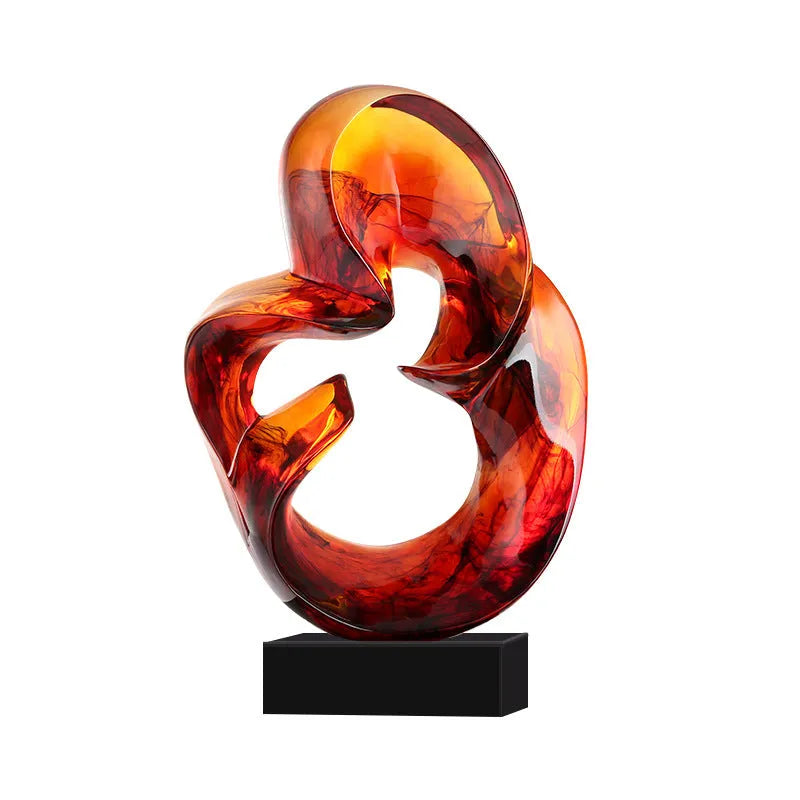Transparent resin craft ornament in modern simple design showing blue colour option