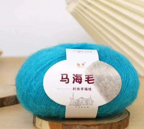 Mohair wool ball for DIY scarf knitting and crochet in Inverness thread style with multiple colour options