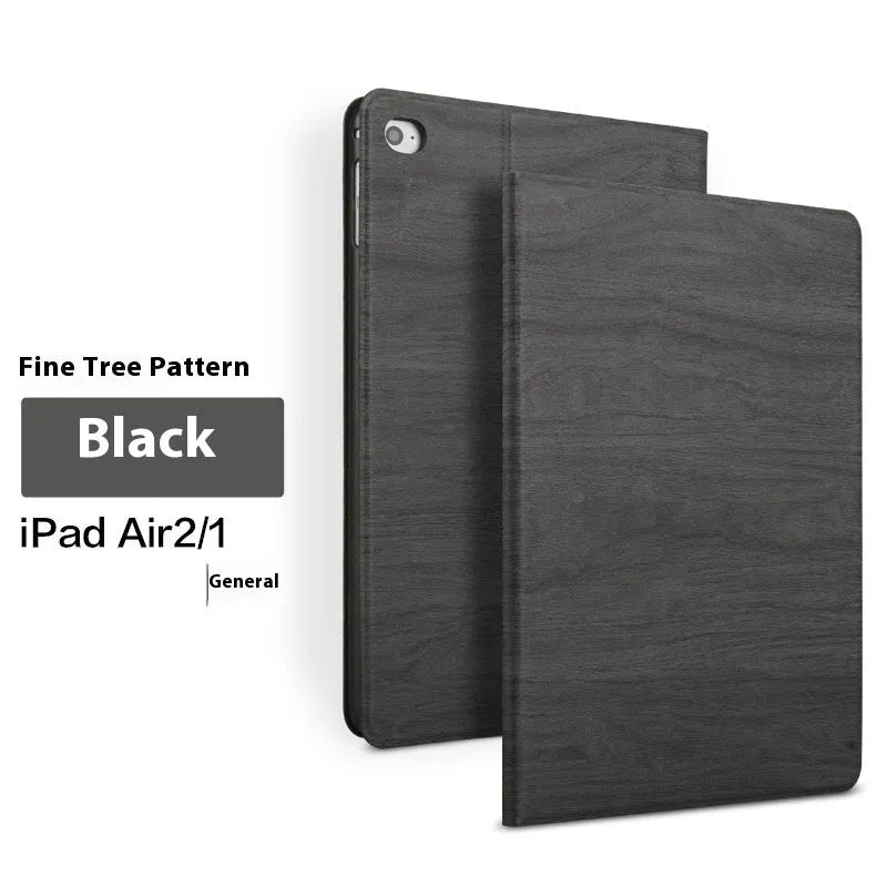 Sapphire blue imitation leather iPad protective cover showing bracket design for anti-fall security.