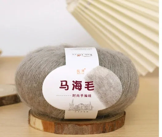 Mohair wool ball for DIY scarf knitting and crochet in Inverness thread style with multiple colour options