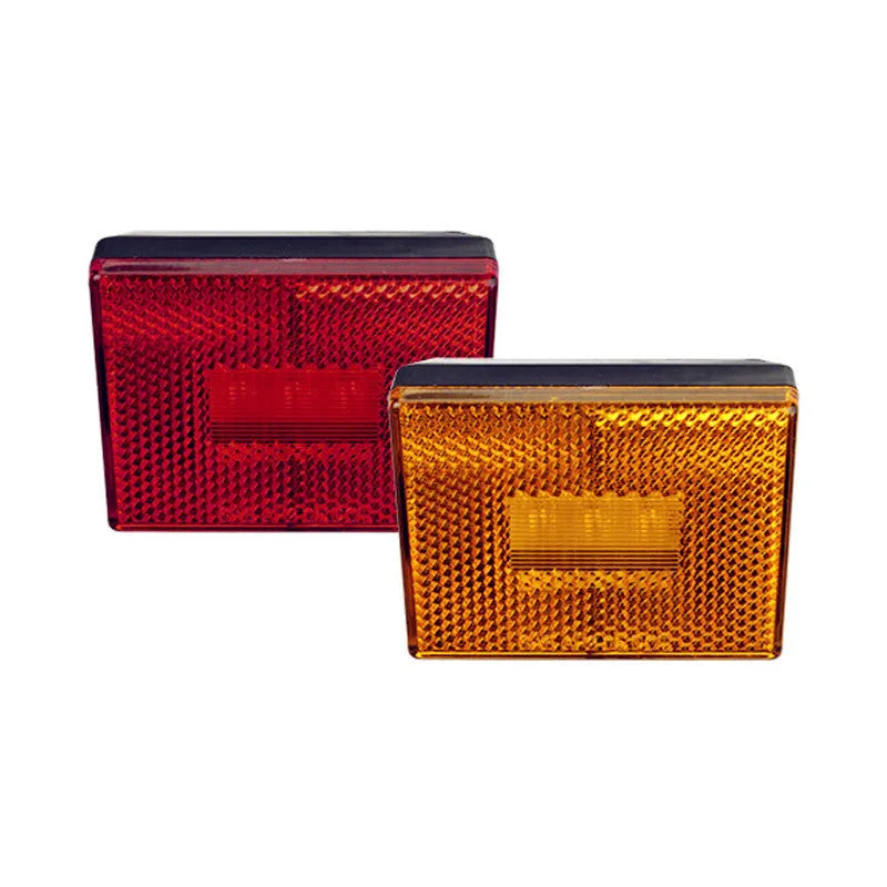 Red and yellow LED trailer side marker clearance light with 19cm cable