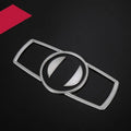Silver ABS plastic decorative interior sticker for BMW 5 Series headlight switch frame.