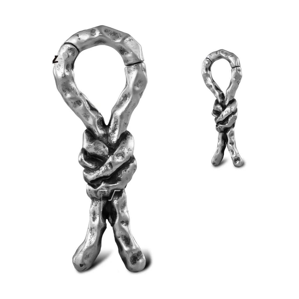 Copper piercing earrings with creative bends and hitches geometric design for auricle placement