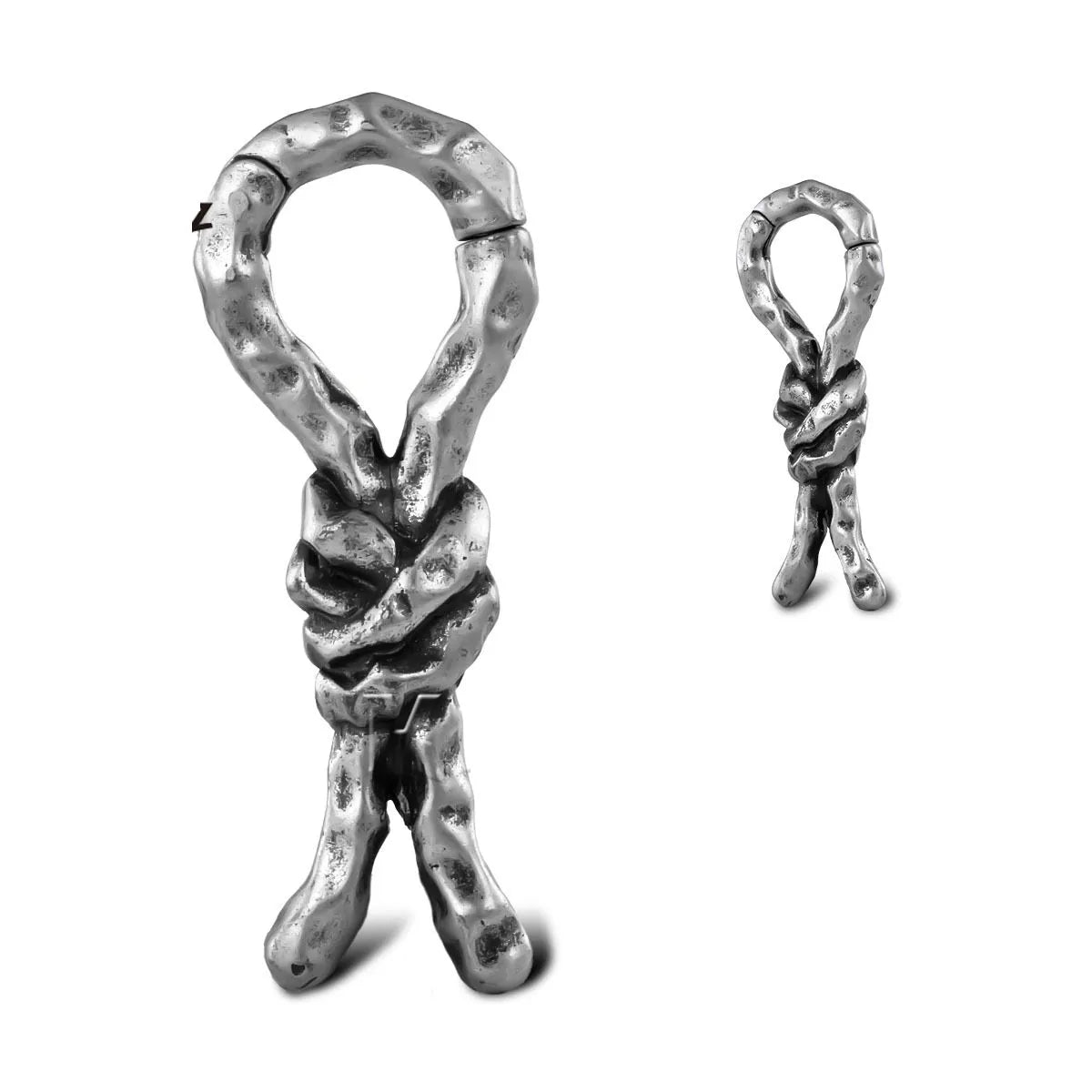 Copper piercing earrings with creative bends and hitches geometric design for auricle placement