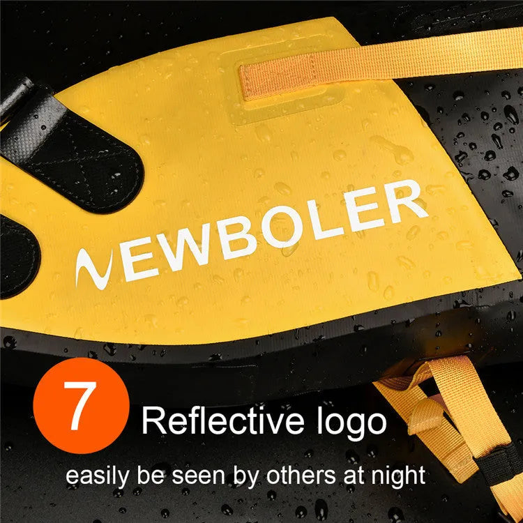 Waterproof bicycle tail bag with 13L capacity in yellow, black, or green PVC construction
