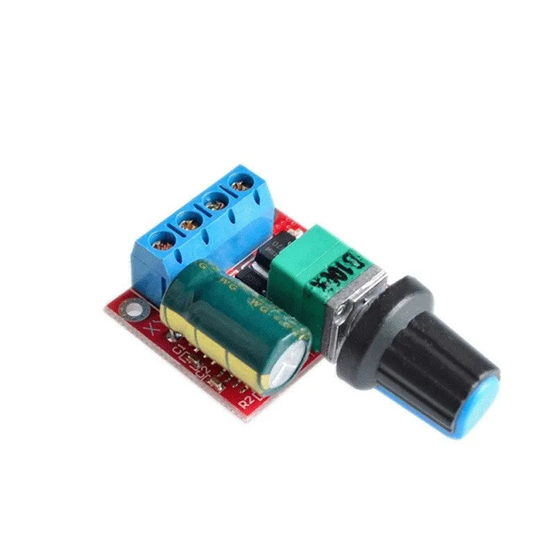 PWM DC motor speed controller with potentiometer knob for 5V-35V voltage regulation