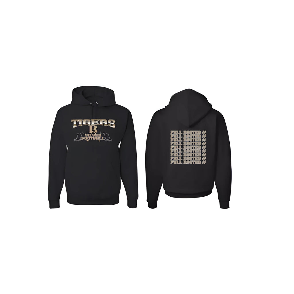 Black drop-shoulder hoodie with European sizing and long sleeves for casual wear
