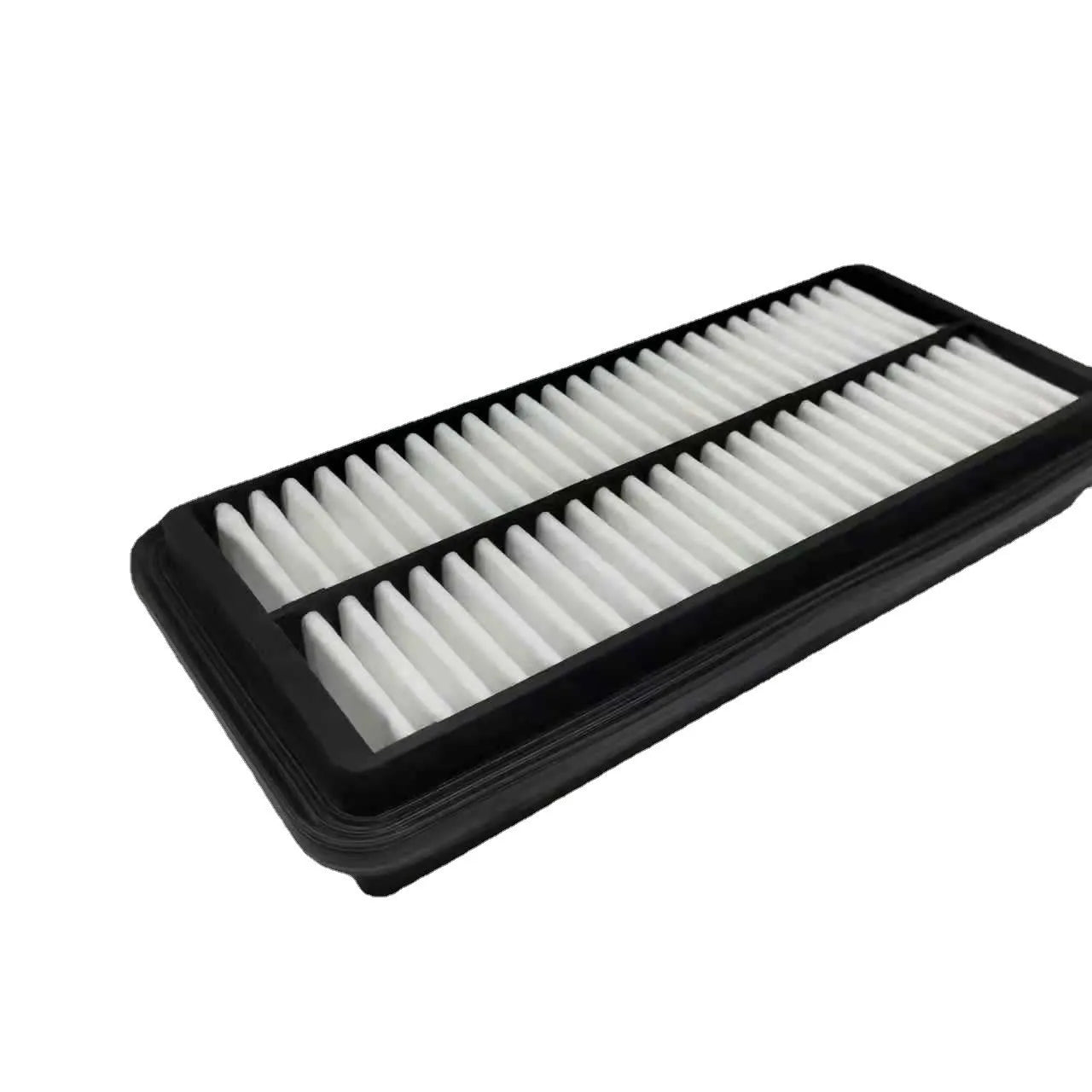 Black car air filter measuring 256x113x40mm for modern vehicle replacement
