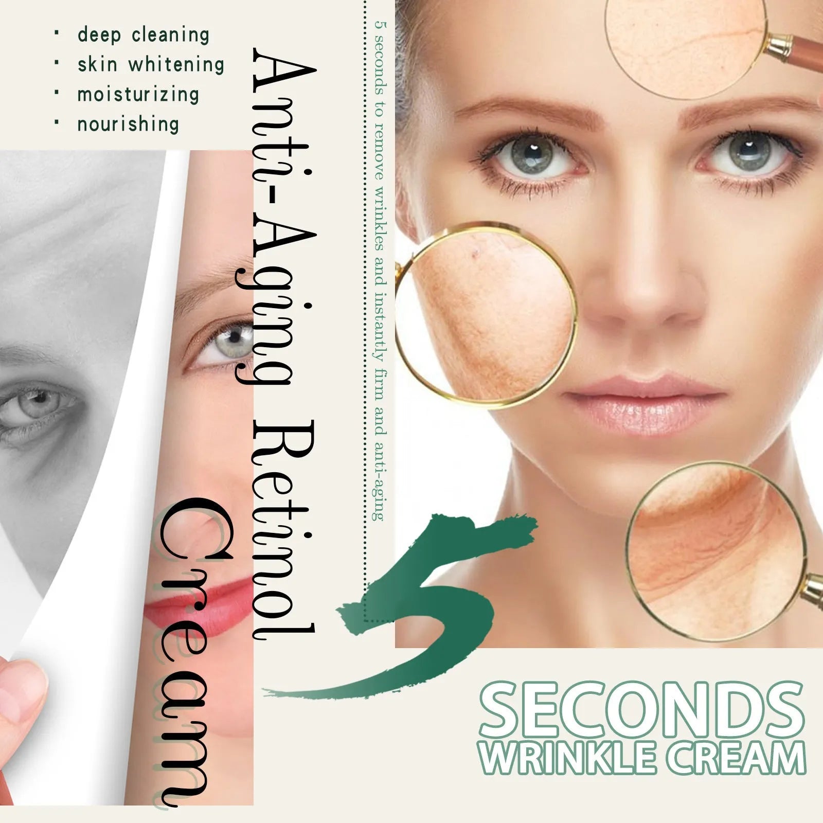 30g anti-aging anti-wrinkle face cream tube for hydrating skin and fading fine lines