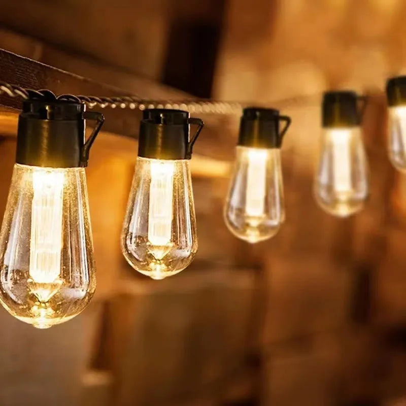 Retro infusion bottle shaped outdoor string lights in multiple lengths with waterproof design