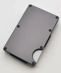 Aluminium alloy grey carbon fibre credit card wallet with RFID blocking anti-theft protection