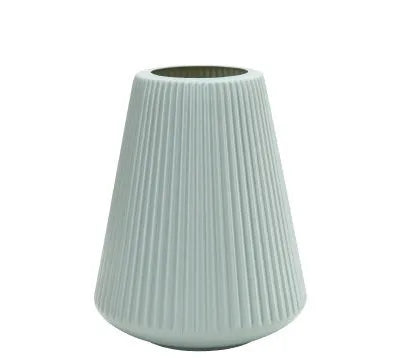 Colourful melamine plastic desktop flower vase in blue, green, pink, or white, 16cm diameter by 20cm height