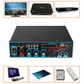 Black BT-309A-A Bluetooth power amplifier with recording function and remote control.
