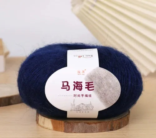 Mohair wool ball for DIY scarf knitting and crochet in Inverness thread style with multiple colour options