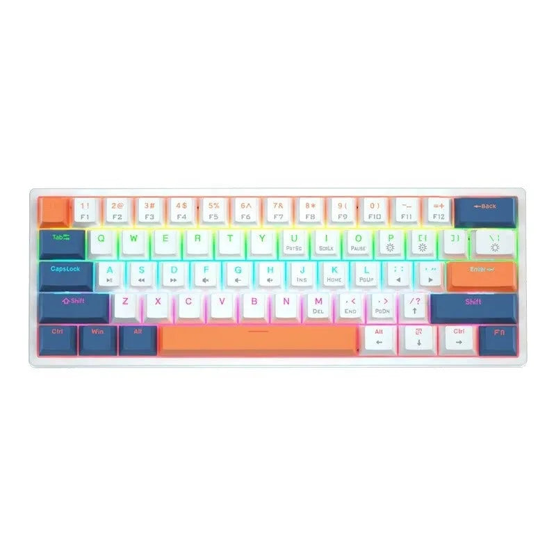 61-key compact mechanical keyboard with hot-swappable Gateron switches and wired USB connection