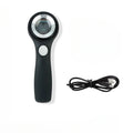 Black and silver metal 30x magnification appraisal magnifying glass with optical glass lens and USB C cable.