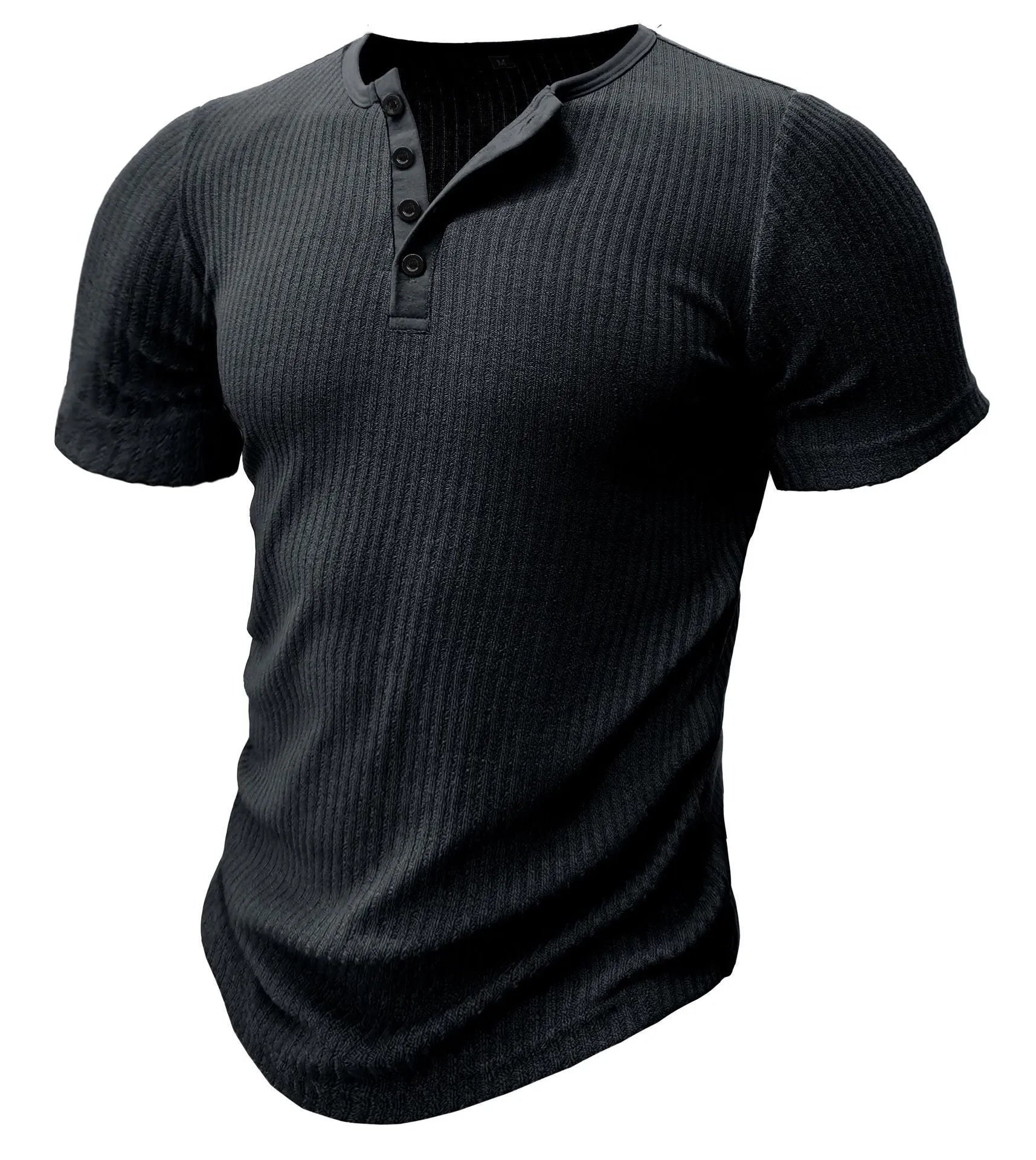 Men's slim-fit solid colour sports t-shirt in polyester, shown in army green.