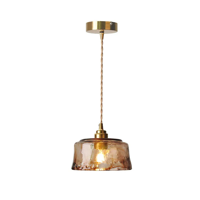 Nordic style brass and glass restaurant chandelier with retro design and LED bulb