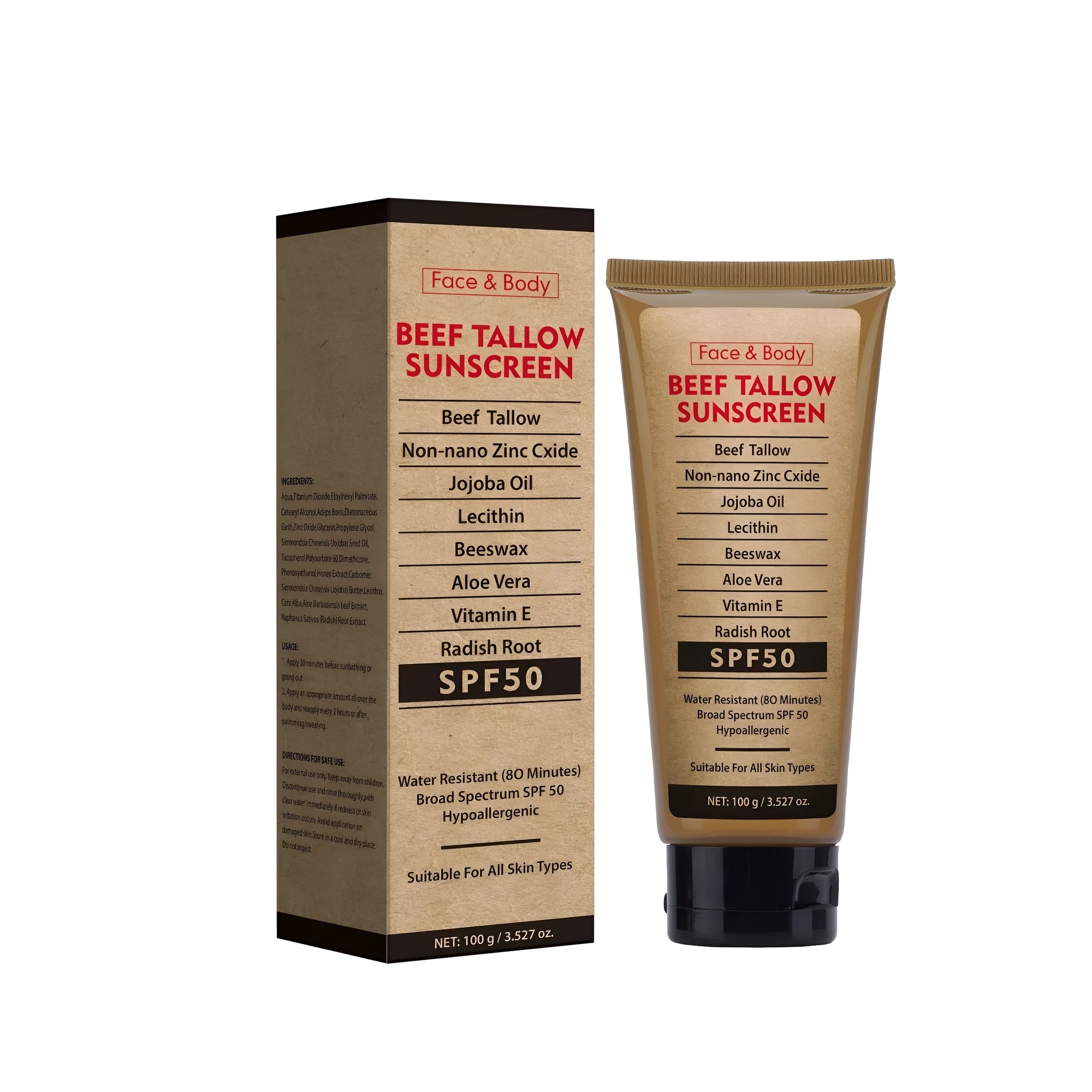 Tube of Organic Grass-fed Butter Protective Cream, 100g moisturiser for hydration and oil control.