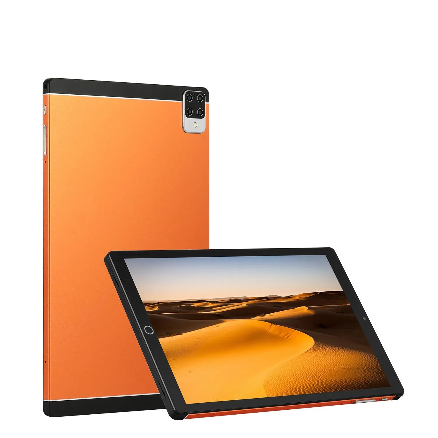 11.6-inch Android tablet in black, blue, green, or orange colours showing homescreen interface