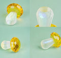 Colourful mushroom decorative crystal craft in modern geometric style measuring 40mm by 53mm