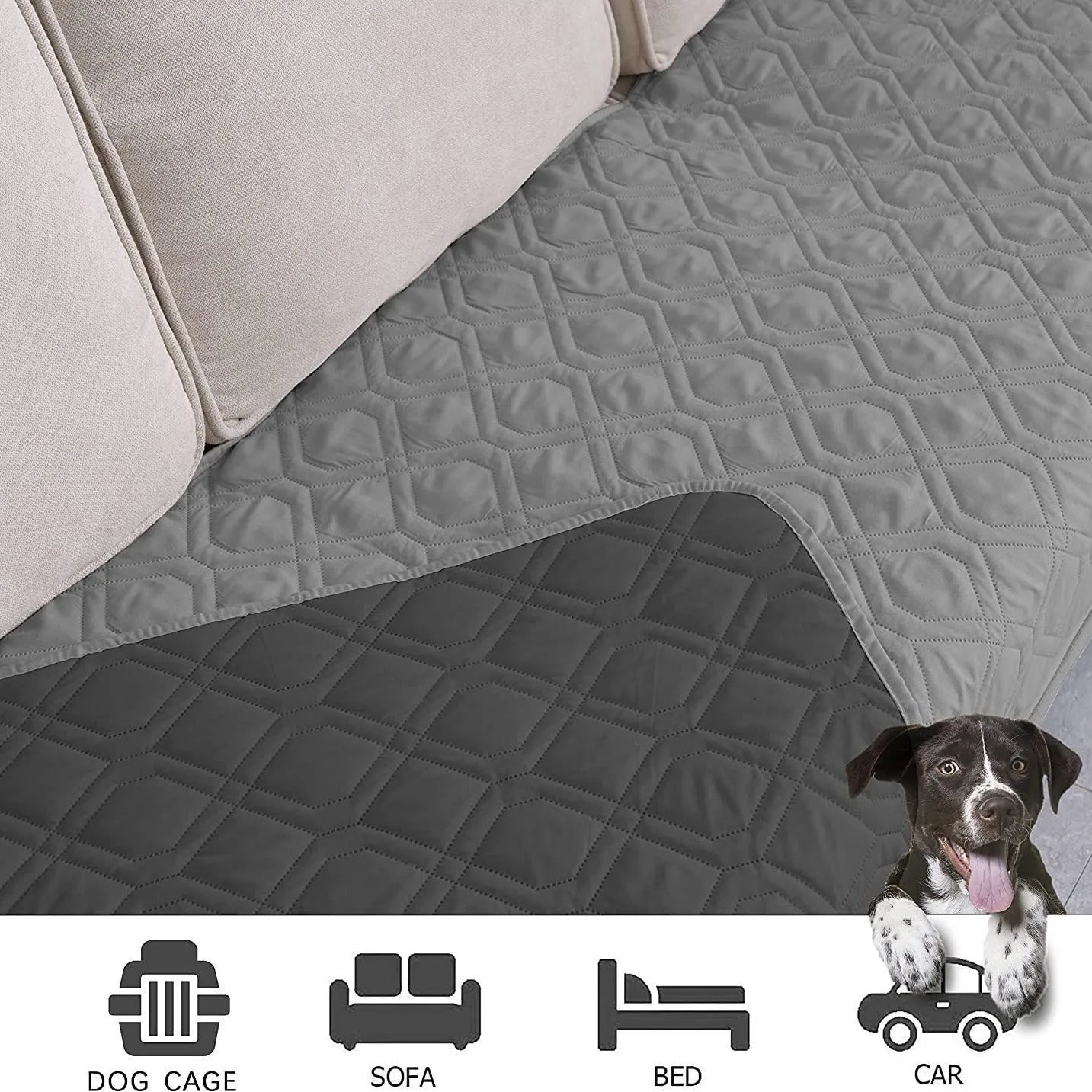 Reversible dog blanket sofa cover in burgundy colour protecting furniture