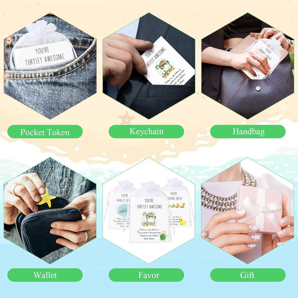 Set of pun-inspired inspirational memo cards made from durable resin material.