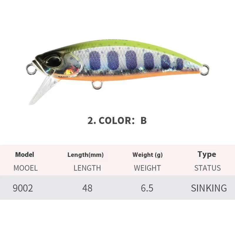 Tossing Japanese submerged Mino fishing lure for mandarin fish and snakehead