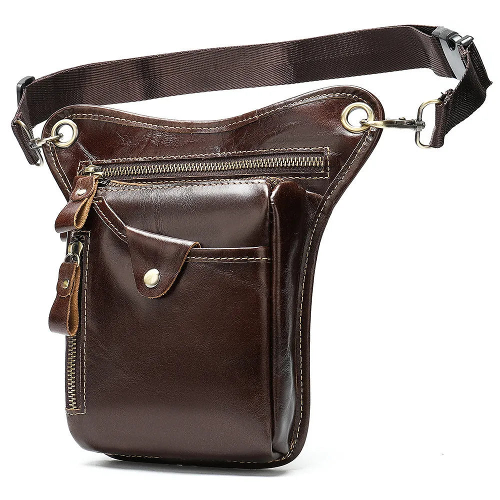 Men's crazy horse leather vintage satchel bag with adjustable strap in multiple colour options