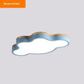 Cloud shaped LED ceiling lamp with wood effect frame in choice of colours and sizes