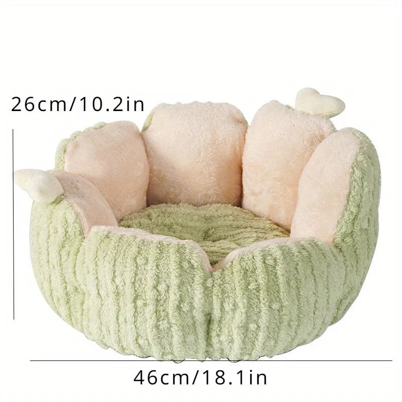 Soft fleece cat litter kennel in green colour showing both litter enclosure and pet bed functions