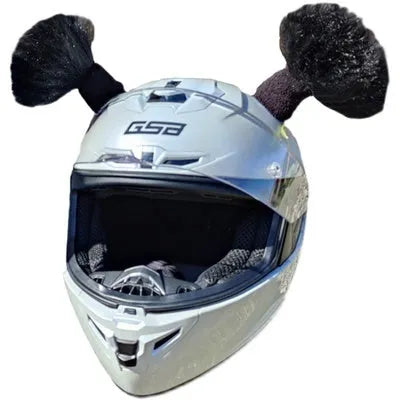 Helmet decorative balls and braids accessory kit with ten style choices and adhesive for motorcycle and ski helmets