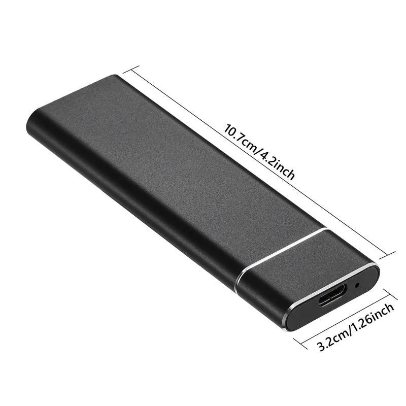 High-speed 6TB SSD mobile hard disk with metal shell in black, blue, orange, red, or silver colours.