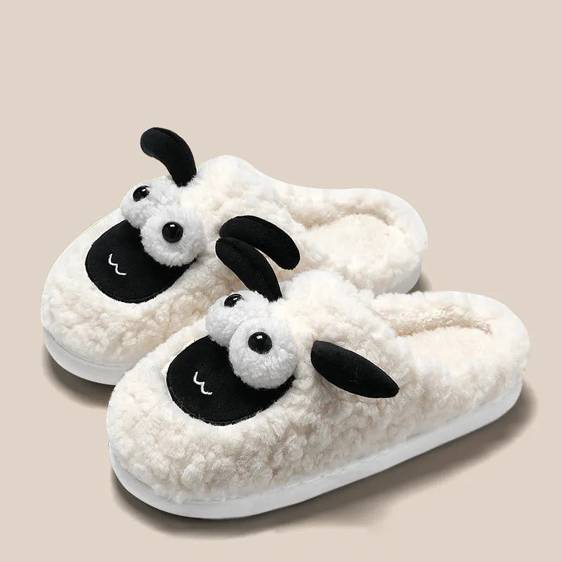 Brown suede slip-on slippers with PVC sole for indoor comfort