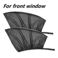 Car side window sunshade mesh cover installed on vehicle door with elastic strip fixation