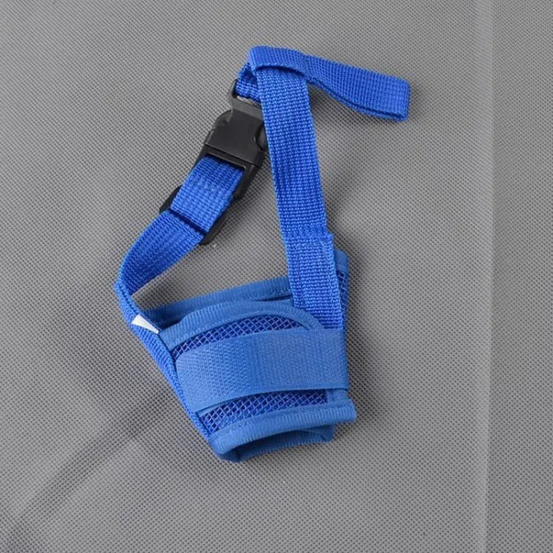 Adjustable plastic dog muzzle in multiple colours with size options for different mouth measurements