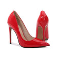 Women's large size pointed toe 12cm stiletto heel high heels in solid colour, size 35-46