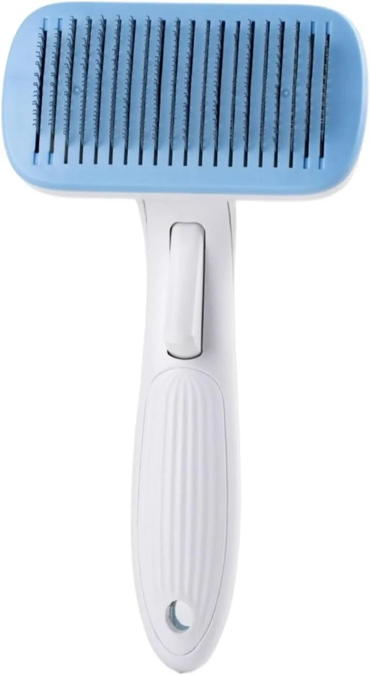 Automatic pet grooming comb with hair removal needles in blue, grey, green or pink
