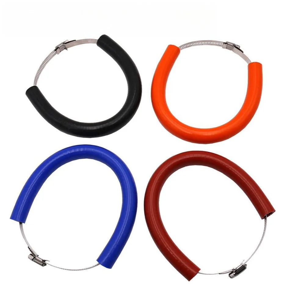Universal motorcycle exhaust pipe anti-drop ring gasket in black, blue, and orange colour options