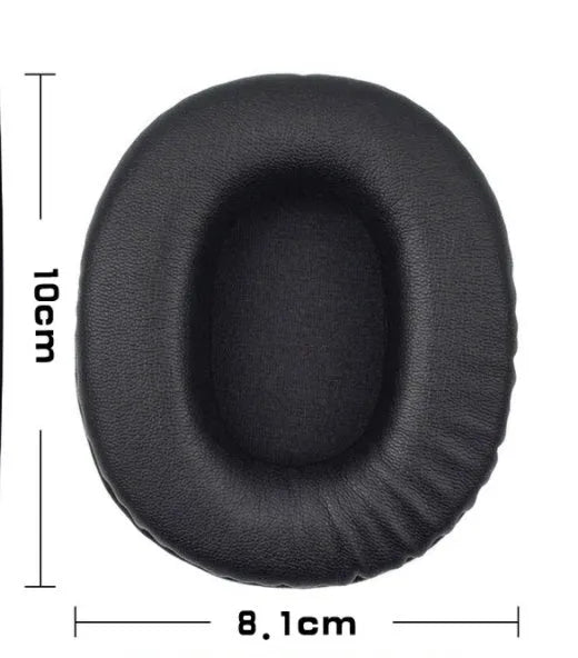 Black soft PU leather replacement earmuffs for Sony 1R headphones, shown as a two-piece set.