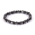 Black pentagram stone magnetic bracelet with stretch band