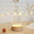 Wood and acrylic pineapple-shaped table lamp with USB cable and dimmer control