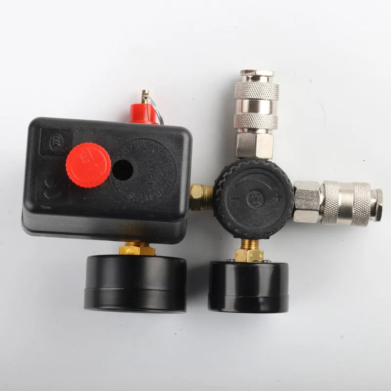 Air compressor pressure regulating valve switch with 12MM connector and 220V 380V rating label