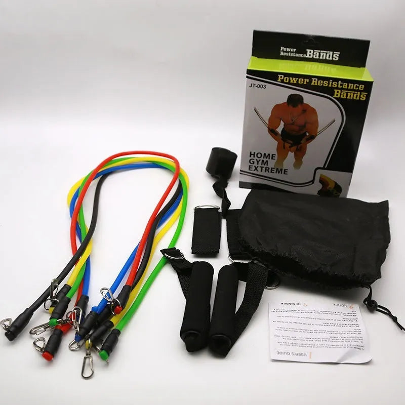 Door-mounted ABS plastic gym set with pull-up bar and exercise rope components for home fitness training