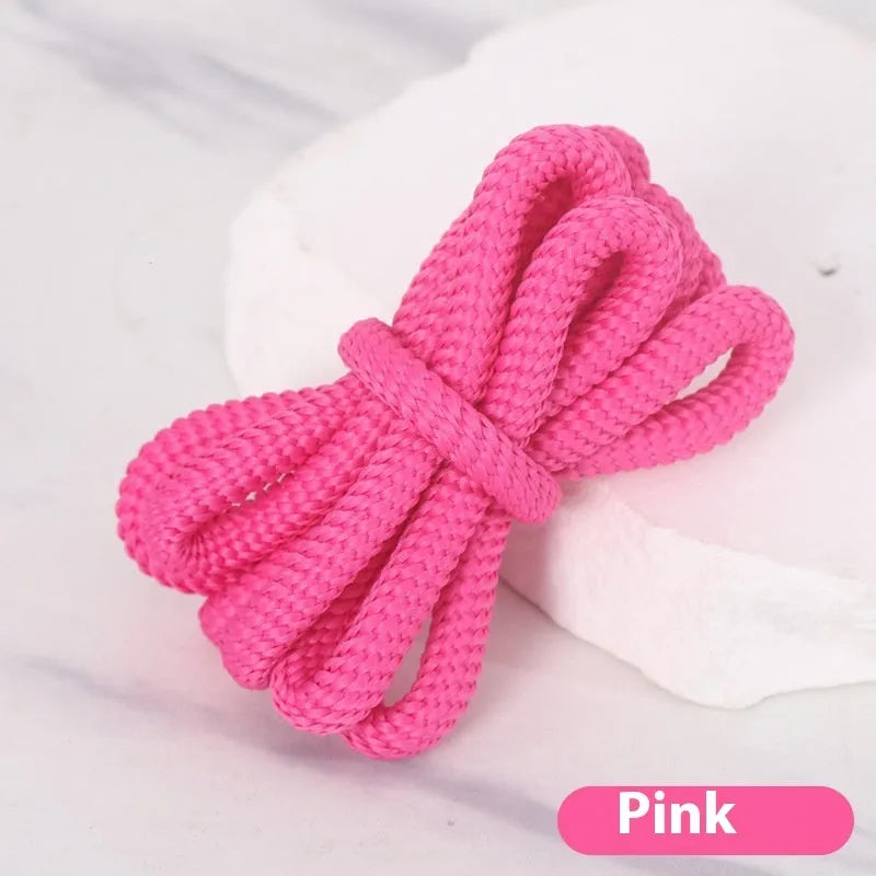 A selection of round braided shoelaces and hoodie cords in various colours, showing 1.0cm width