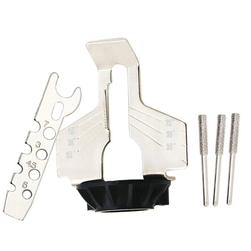 Silver electric chain grinding machine accessory for sharpening chain saw blades