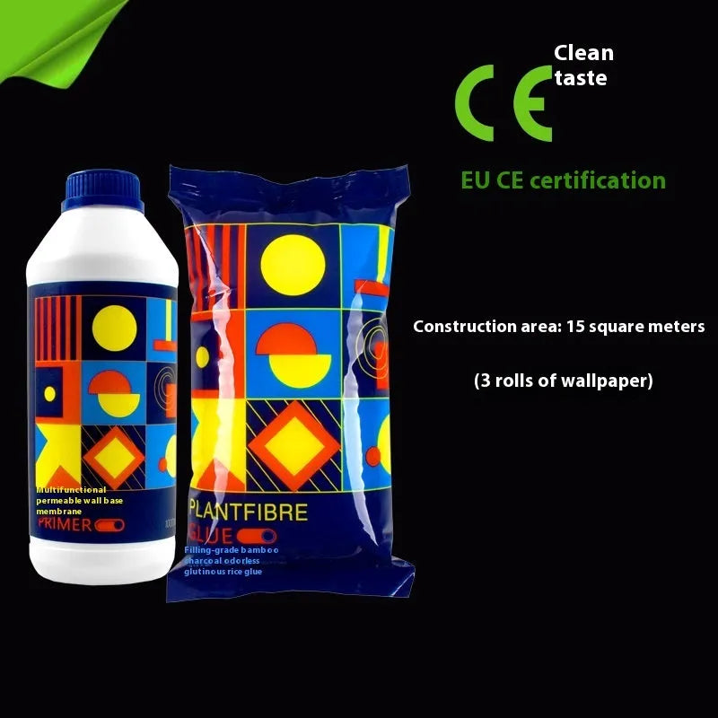 Three rolls of glutinous rice wallpaper glue in packaging, formaldehyde-free adhesive for wall sticking